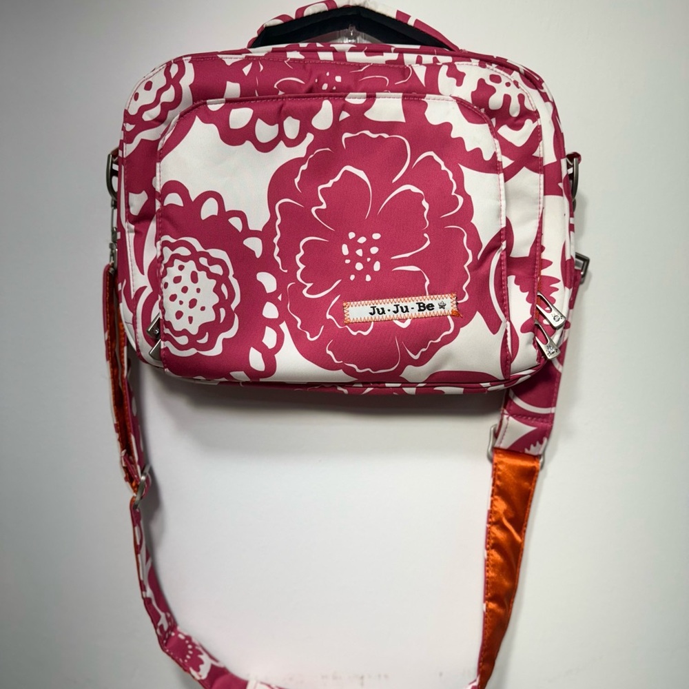 Ju-Ju-Be Pink and White Bag with Floral Design